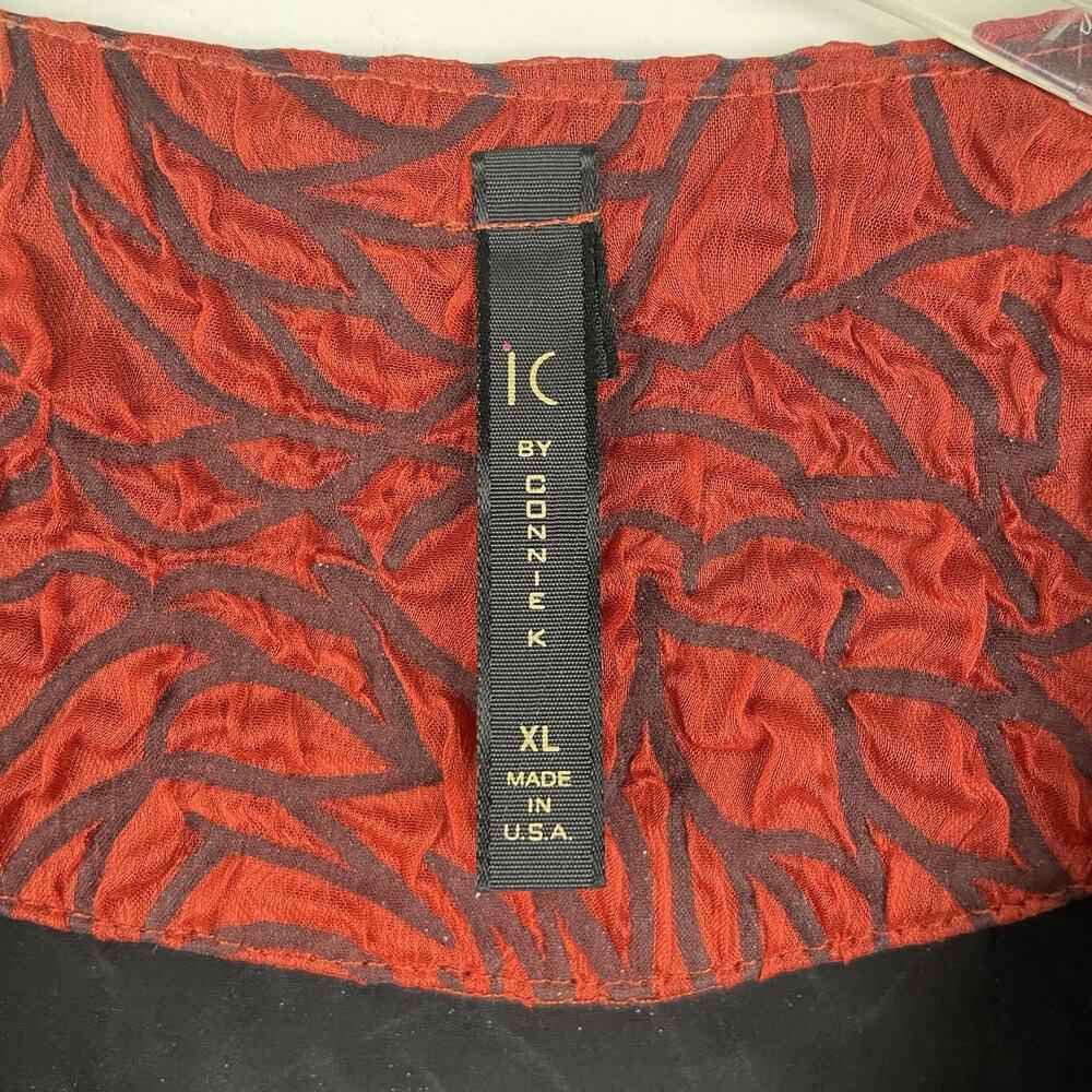 IC by Connie K Textured Rose One Button Blazer Jacket Size XL Red Artsy Career - Picture 3 of 8
